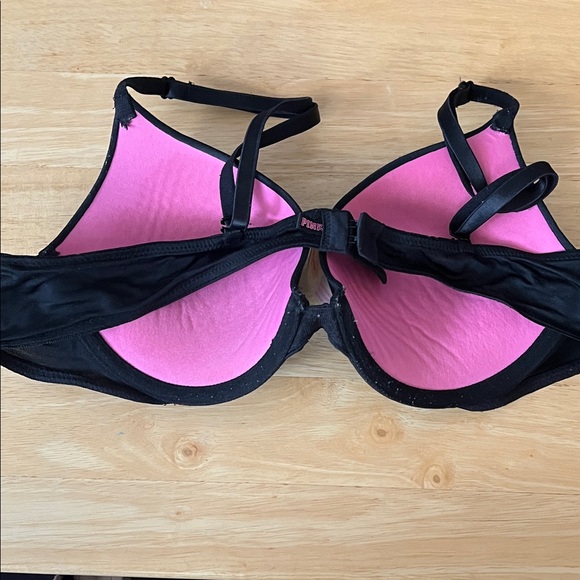 PINK Victoria's Secret Black and Cream Bra Set - Picture 6 of 8